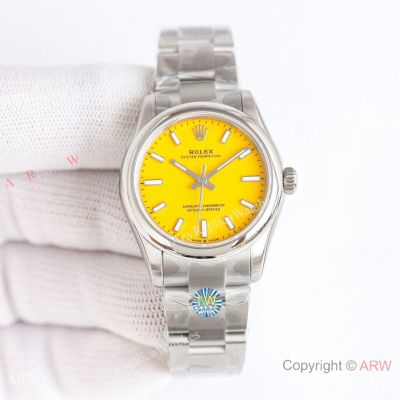 TW Factory Copy Rolex Oyster Perpetual Yellow Oystersteel 31mm Watches 2824 Movement
